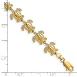 14k Polished Sea Turtle 7.25 inch Bracelet - Image 3