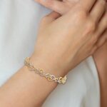 14K and White Rhodium Diamond-Cut Fancy Swirls 7.5 inch Bracelet - Image 5