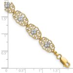 14k and White Rhodium Diamond-Cut Fancy Filigree 7.25 inch Bracelet - Image 3