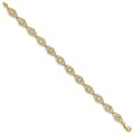 14k and White Rhodium Diamond-Cut Fancy Filigree 7.25 inch Bracelet - Image 2