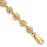 14K Polished and Textured Mini Sand Dollar 7 inch Bracelet