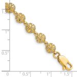 14K Polished and Textured Mini Sand Dollar 7 inch Bracelet - Image 3