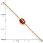 14k Polished Red and Black Enameled Ladybug 6.5 inch Childrens Bracelet Plus 0.75 inch Extender - Image 3