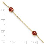 14k Polished Red and Black Enameled Ladybugs 6.5 inch Childrens Bracelet Plus 0.75 inch Extender - Image 3