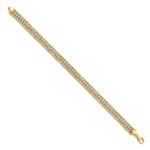 14K and White Rhodium Polished 7.4mm Fancy Link 8 inch Bracelet - Image 2