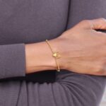 14K Polished and Diamond-cut Heart Lock and Key 7 inch Bracelet Plus 0.5 inch Extender - Image 6