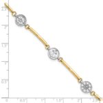14K Two-tone Polished Compass/Anchor/Ships Wheel 7 inch Bracelet Plus 1 inch Extender - Image 5
