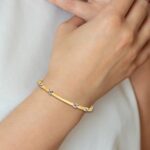 14K Two-tone Polished 4.5mm Fancy Link and Bar 7.5 inch Bracelet - Image 5