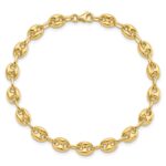 14K Polished 6.3mm Puffed Anchor/Mariner Link 7.75 inch Bracelet - Image 4