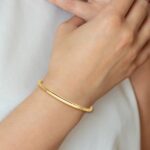 14K Polished 3.5mm Fancy Curved Bar 7.75 inch Mesh Bracelet - Image 5