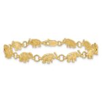14k Polished and Textured Elephant 7 inch Bracelet - Image 3
