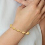 14k Polished and Textured Elephant 8 inch Bracelet - Image 5