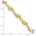 14k Polished and Textured Elephant 8 inch Bracelet - Image 4