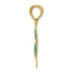14k Enameled Four Leaf Clover Pendant - Image 2