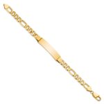 14k Polished Solid Chain/Solid Plate Figaro Link 38x10mm Plate 8 inch ID Bracelet - Image 2