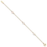 14k Madi K 5-6mm White Near-Round Freshwater Cultured Pearl 3-Station 6 inch Bracelet - Image 2