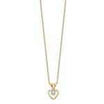 14k Madi K 3mm Aquamarine Heart Birthstone Necklace - Image 2