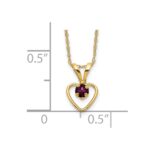 14k Madi K 3mm Rhodolite Garnet Heart Birthstone Necklace - Image 3