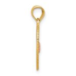 14k Two-tone Polished Break-Apart Heart With TE AMO And Roses Pendant - Image 2