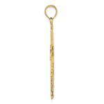 14k Polished Diamond-cut Textured Fancy Cross Pendant - Image 2