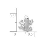 14k White Gold Solid Polished 3-D Frog Charm - Image 4