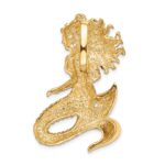 14k Large Polished and Satin Diamond-cut Mermaid Omega Slide - Image 3