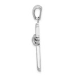14k White Gold Polished -X- Center Cross Charm - Image 2