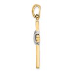 14K and White Rhodium -X- Center Passion Cross Pendant - Image 2