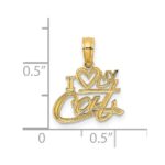 14k I HEART MY CAT Charm - Image 3