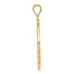 14K and White Rhodium Diamond-cut Circle Pendant - Image 2