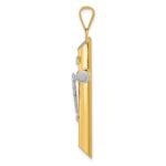 14K Two-Tone and White Rhodium Inri Crucifix Pendant - Image 2