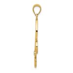 14k and Rhodium Filigree Fleur de Lis Pendant - Image 2