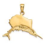 14K and White Rhodium Sailfish Pendant - Image 4