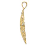 14k and White Rhodium Diamond-cut Fancy Swirl Pendant - Image 2