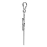 14k White Gold Claddagh Cross Pendant - Image 2
