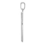 14k White Gold Polished Cross Pendant - Image 2