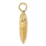 14K Polished Basket Weave Pattern 3-D Puffed Heart Pendant - Image 2