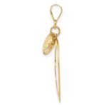 14K Polished and Diamond-cut Open and Puffed 3-D Heart Pendant - Image 2