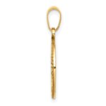 14K Gold Polished Small Tree of Life in Round Pendant - Image 2