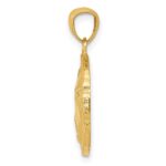 14k Gold Polished Large Sand Dollar Pendant - Image 2