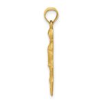 14K Satin Diamond-cut Hockey Player Pendant - Image 2