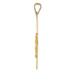 14k Polished Satin and Diamond-cut Crucifix Pendant - Image 2
