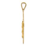 14k Polished Satin and Diamond-cut Crucifix Pendant - Image 2