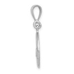 14k White Gold Claddagh Charm - Image 2