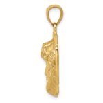 14K Polished Large Jesus Head With Crown Pendant - Image 2