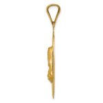 14K Polished Diamond-cut Solid Large Sagrado Corazon de Jesus Oval Pendant - Image 2