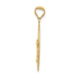 14K Polished Diamond-cut Corpus Oval Pendant - Image 2