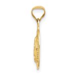 14K with Rose and White Rhodium Diamond-cut Solid Our Lady Of Guadalupe Oval Pendant - Image 2