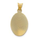 14K with Rose and White Rhodium Diamond-cut Solid Our Lady Of Guadalupe Oval Pendant - Image 4