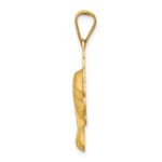 14k Satin and Polished Diamond-cut Virgin Mary Scalloped Edge Pendant - Image 2